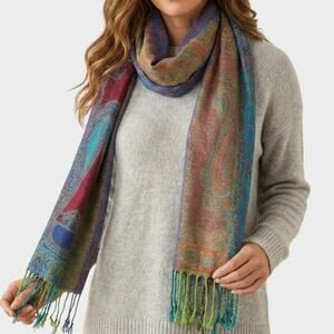 Multicolor Paisley Fringe Scarf - Women Accessories Scarves & Wraps